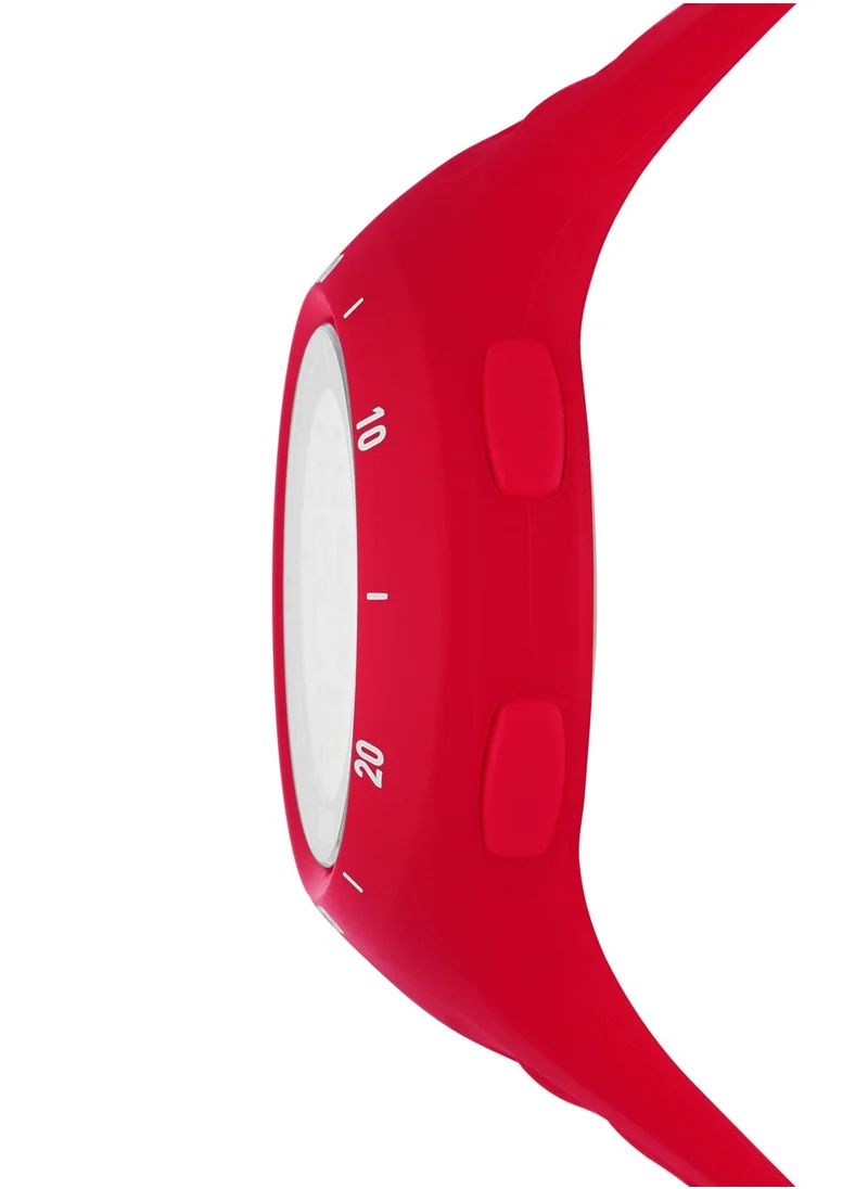 بوما Unisex Digital Watch With Red Polyurethane Strap - 3 ATM - PU P6023