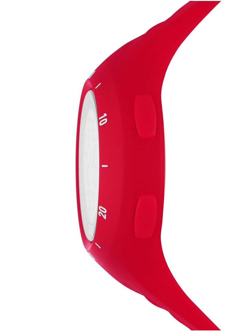 PUMA Unisex Digital Watch With Red Polyurethane Strap - 3 ATM - PU P6023  - Image 3