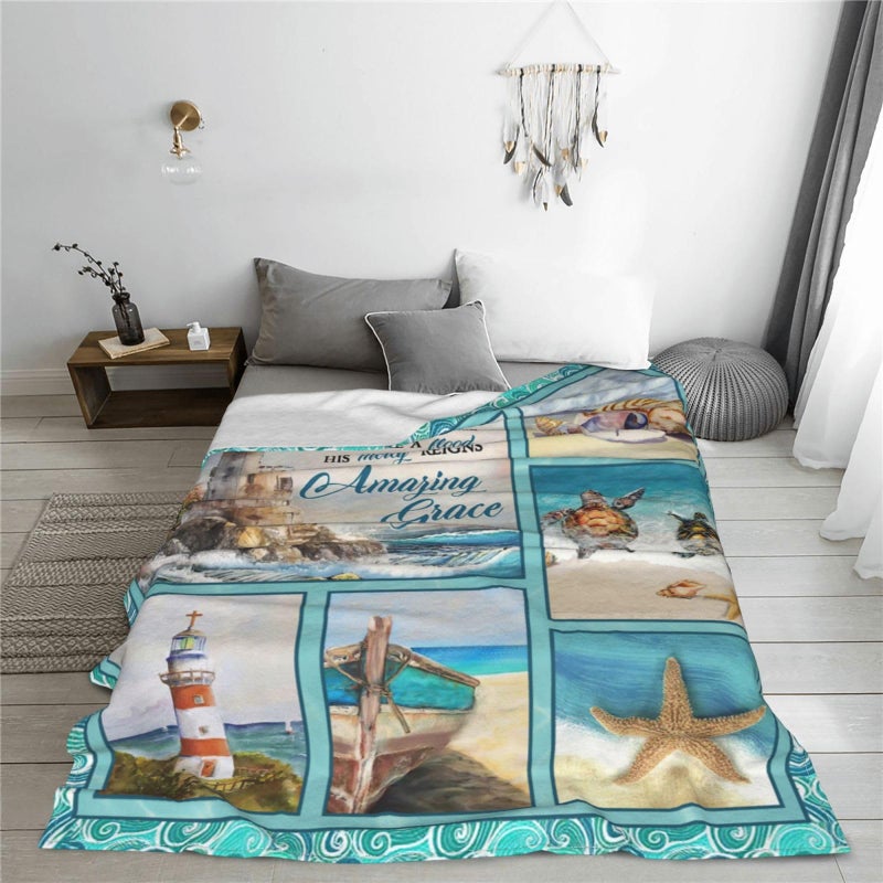 citari Lighthouse Blanket Nautical Christian Scripture Bible Verse Decor Throw Blanket Gifts for Girls Boys Winter Bedding Sofa Super Warm Soft Plush Fleece Flannel Blanket for Kids Adults Men Women 50""X40"" - Image 5