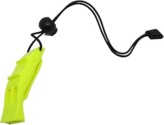 Scuba Choice Scuba Choice Diving Dive Orange Safety Dolphin Shape Loudest Whistle with Lanyard and Clip, Yellow - Image 1