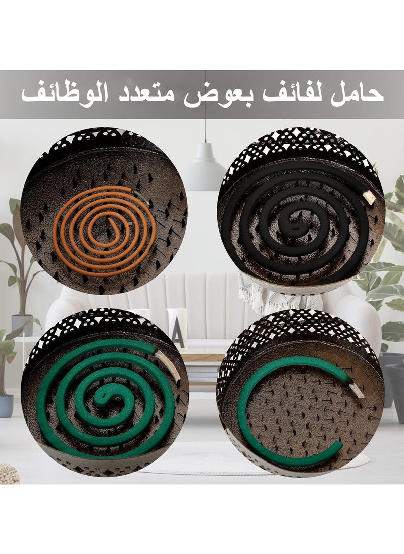 NOAEOU 2 PCS Portable Mosquito Coil Holder, Mosquito Coil Box with Round Handle, Fireproof and Scaldproof, Incense Burner Holder, Mosquitoes Repellent Burning With Handle for Home Outdoor Pool-Side Patio Camping (Bronze)  - Image 3