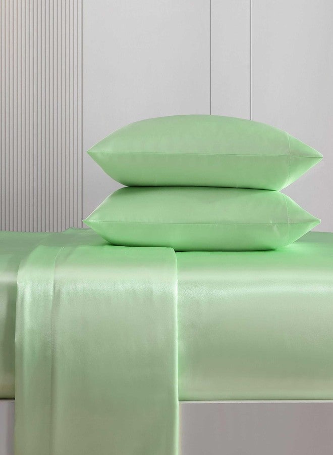 Betsey Johnson - Queen Bed Sheets, Satin Bedding Set with Matching Pillowcases, Wrinkle & Fade Resistant, Silky Smooth for Healthy Hair (Green) - Image 3