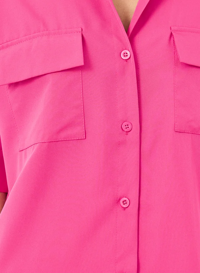 Take Two Take Two Solid Belted Shirt and Wide Leg Pants Co-Ords