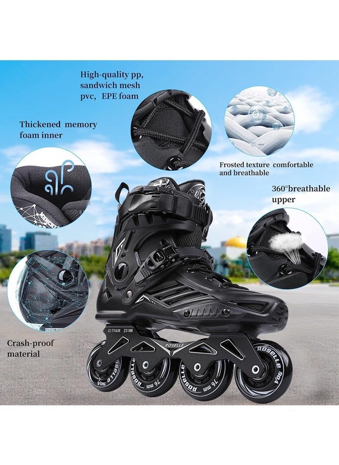 Favarey - Inline Skates for Adults and Men, Professional Roller Skates with Ankle Support for Girls and Boys, Outdoor Indoor Inline Skates for Children, Beginners, Unisex, Size 40 - Image 1