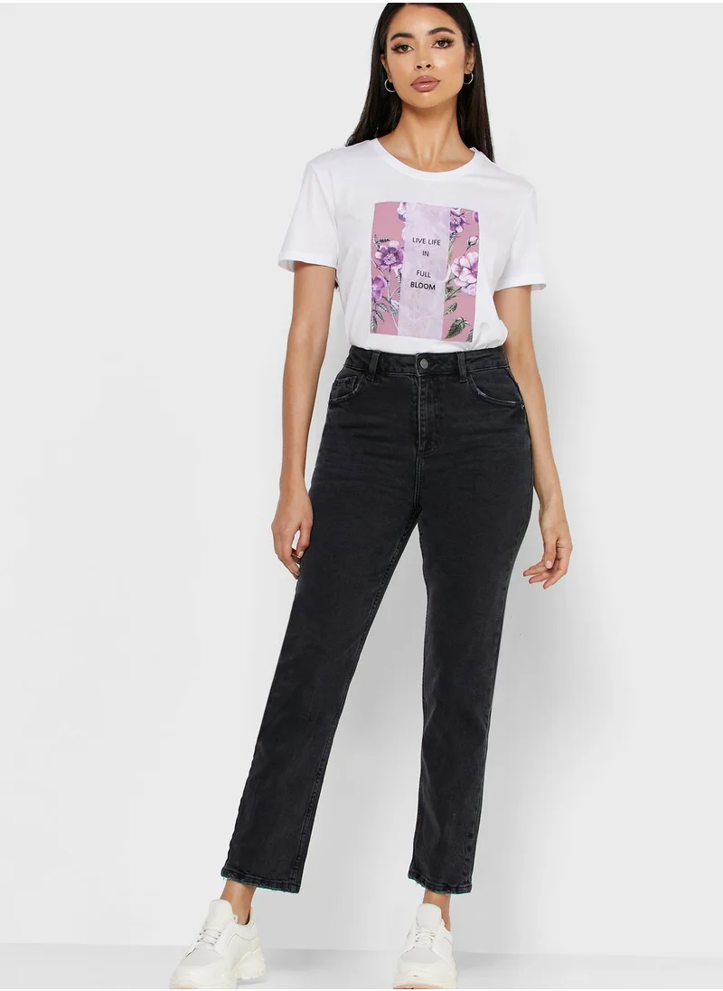 Reserved High Waist Straight Jeans