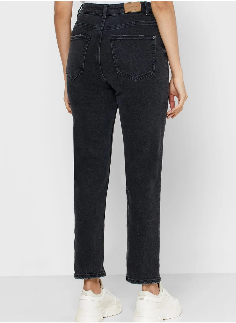 Reserved High Waist Straight Jeans