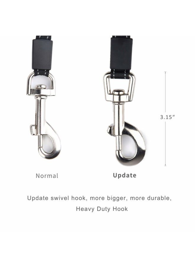 fida طوق كلب قابل للسحب للأنواع الكبيرة، طوق مشي كلب ثقيل الوزن بطول 16 قدم، حتى 110 رطل، خالي من التشابك بزاوية 360°، أسود - Image 2