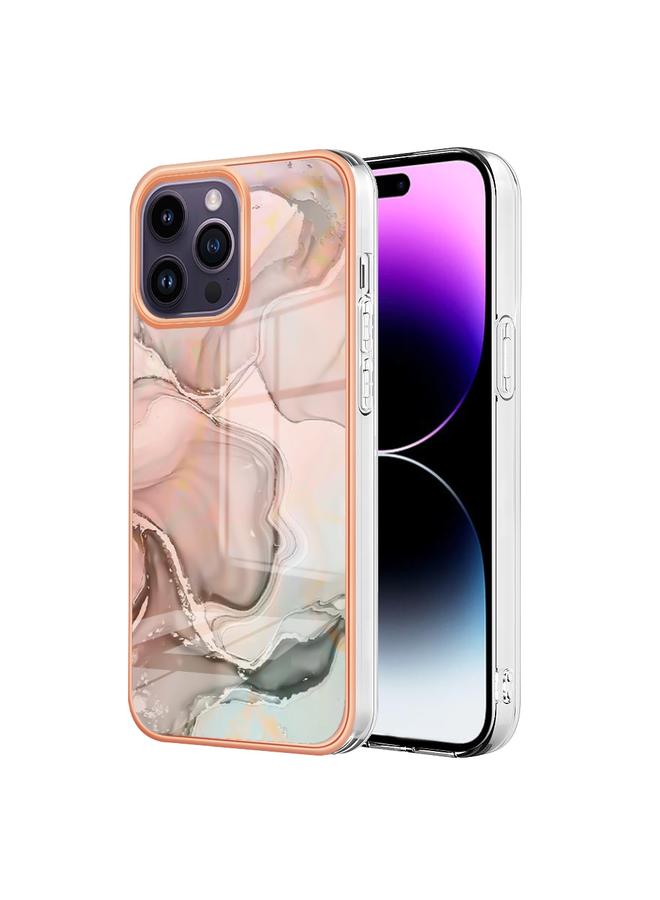 S-TOP Case For iPhone 16 Pro Max Electroplating Marble Dual-side IMD Phone Case - Image 1
