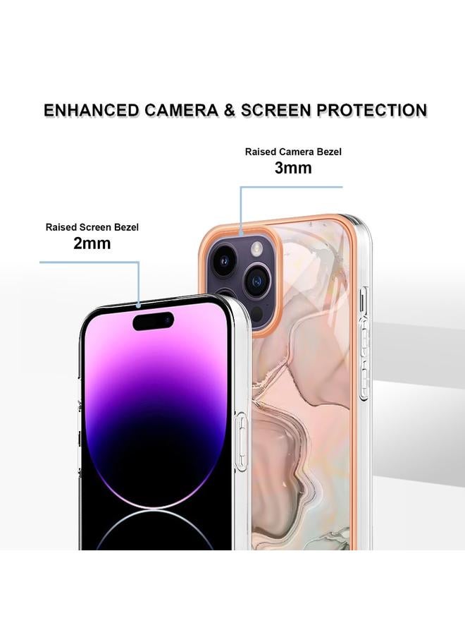 S-TOP Case For iPhone 16 Pro Max Electroplating Marble Dual-side IMD Phone Case - Image 4