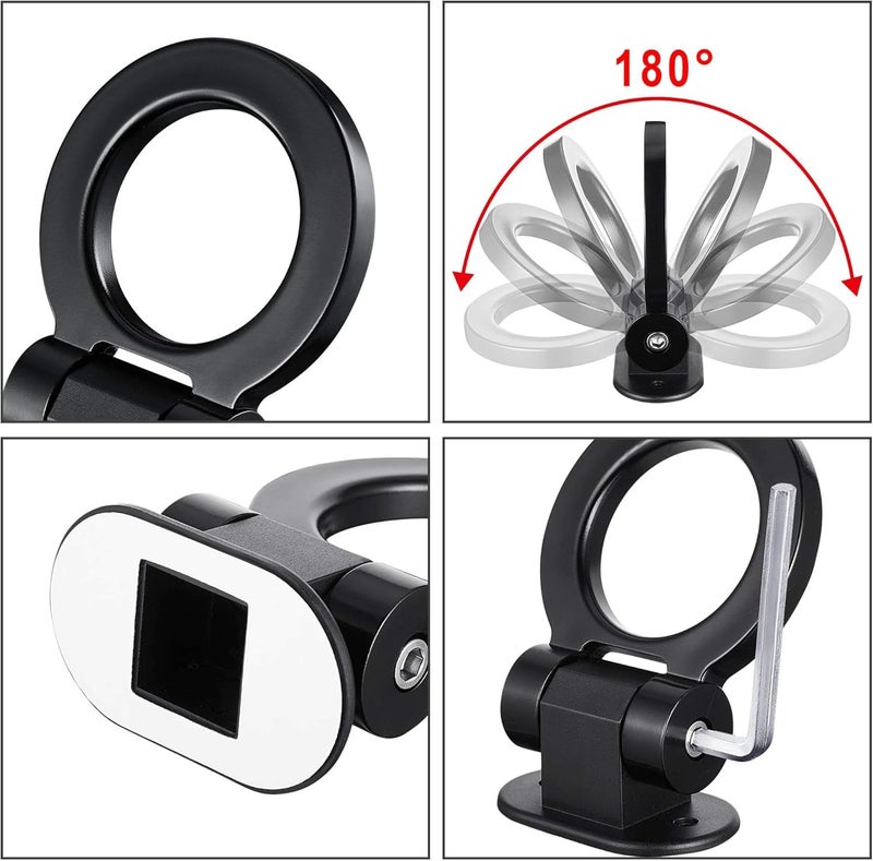 AutoBizarre Car Dummy Tow Hook Bumper Tow Hook 180 Degree Adjustable Self-Adhesive Round O-Shaped Vehicle Towing Hook for Car Decoration Universal for All Cars, SUV (Black) - Image 3