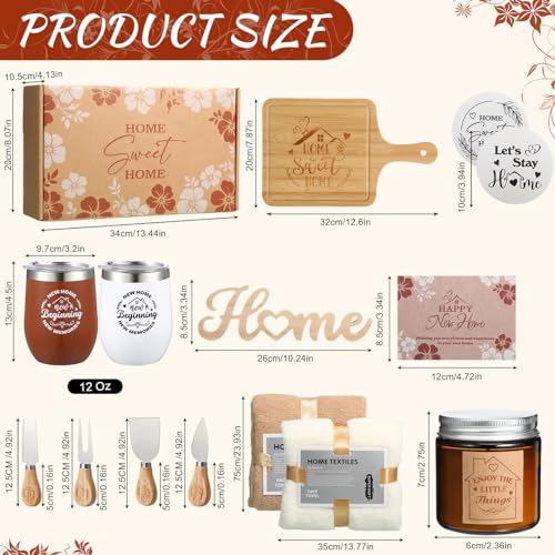 RimCereal Housewarming Gifts New House -19 Pcs Closing Gifts for Couple Friend Women Men Home Buyers, House Warming Basket for New Houses Apartment Kitchen Presents(Brown,Nature) - Image 2