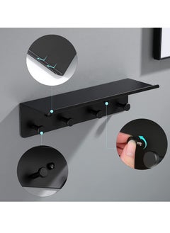 SYOSI Key Holder for Wall Decorative, Entryway Hallway Metal Organizer with 4 Hooks, Perfect, Foyer, Closet, mudroom, Kitchens, and More Black  - Image 2