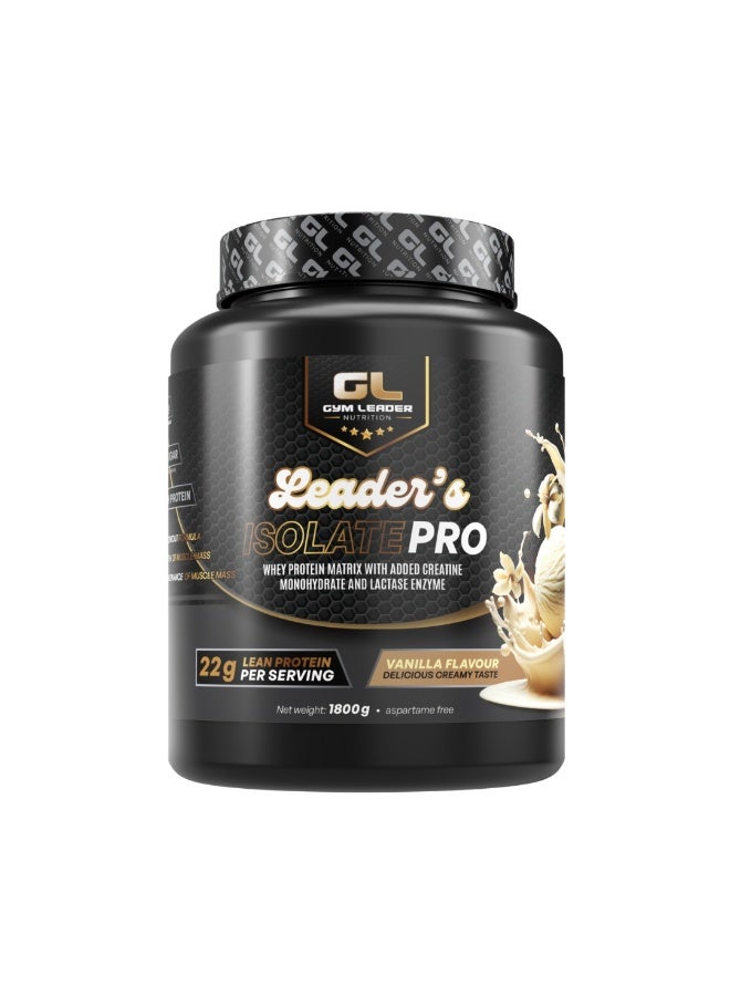 Gym Leader Whey Isolate 1.8kg 72 servings Vanilla