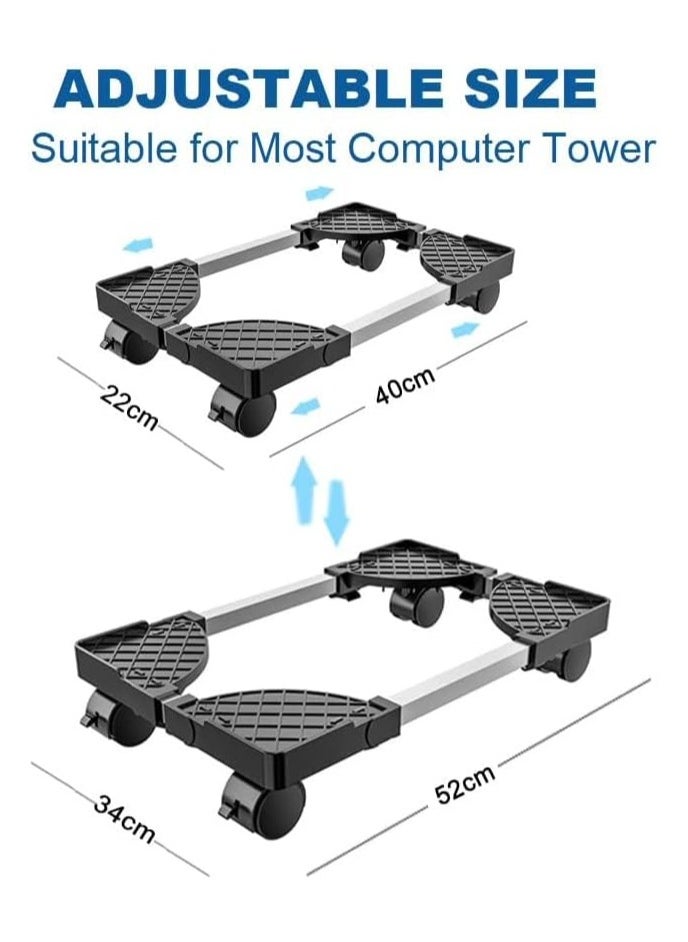 erorex - Computer Tower Stand: Mobile CPU Stand with Rolling Caster Wheels - Upgraded PC Tower Stand Holder - Desktop Tower Stand & CPU Rolling Stand– Premium Gaming PC Case Stand for Floor Carpet - Image 1