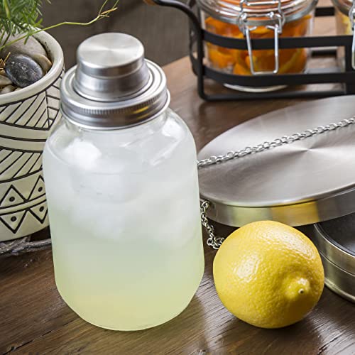 Tablecraft MJS14 Cash & Carry Mason Jar Cocktail Shaker, 14 oz., Dishwasher Safe, 18/8 Stainless Steel top, Glass - Image 3