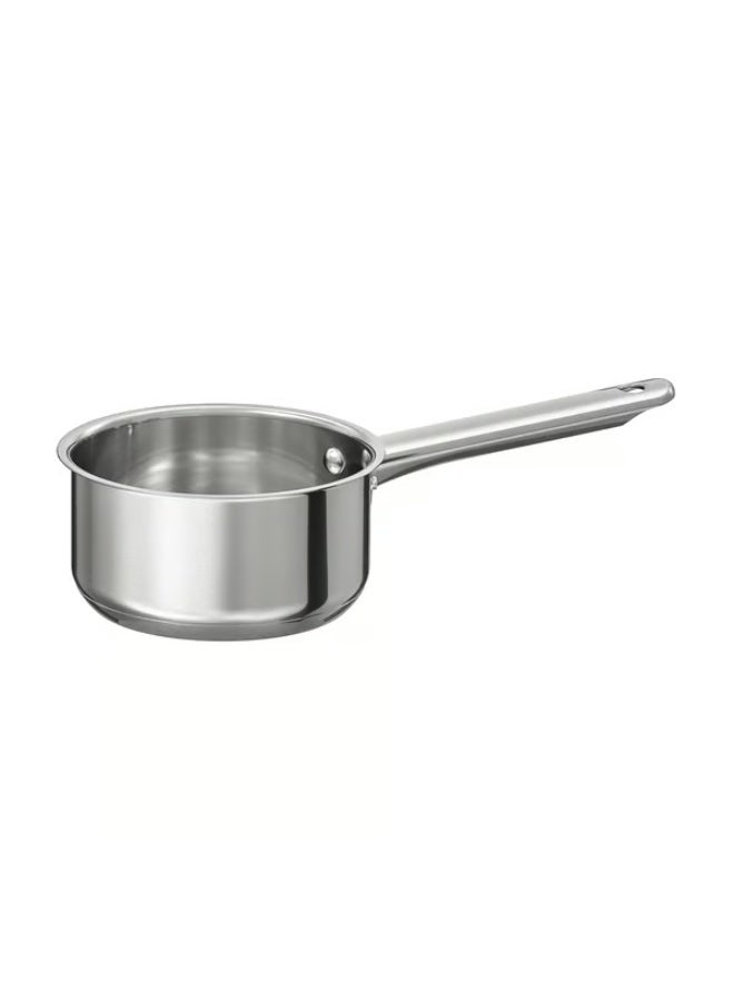 A pot with a handle made of stainless steel, with a capacity of 1.0 liters. - Image 1