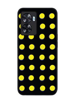 Rugged Black edge case for Oppo A57 Slim fit Soft Case Flexible Rubber Edges Anti Drop TPU Gel Thin Cover - Yellow Dots