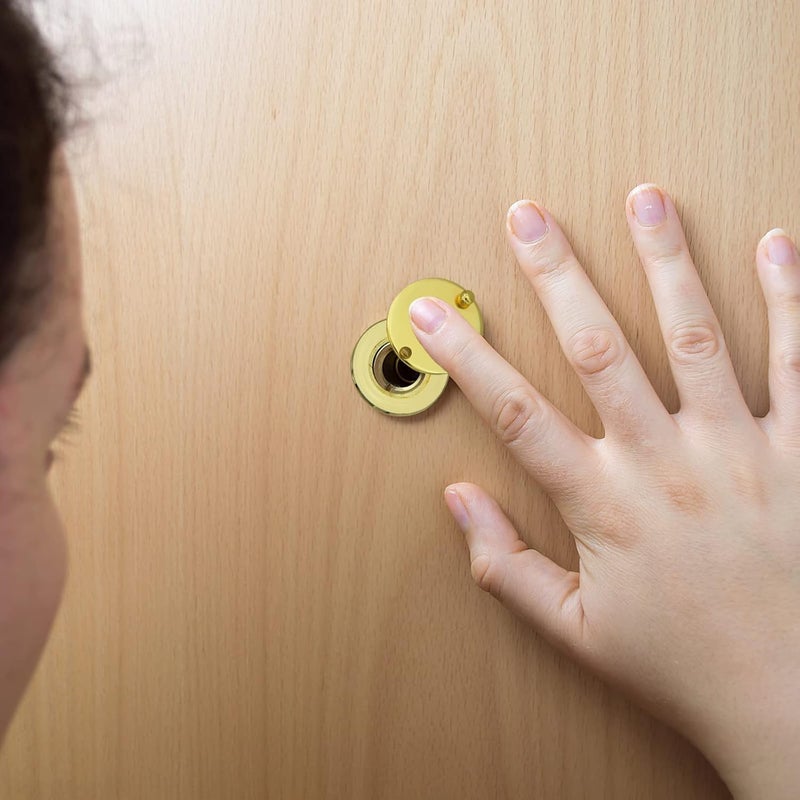KIBBEH 1 Set Peephole Cover, Peep Hole Covers for Peep Holes for Door Viewers, Home Security Peephole Protector Us House, Family, with Matching Self-Adhesive Installation Tools, Simple and Fast（Gold） - Image 5