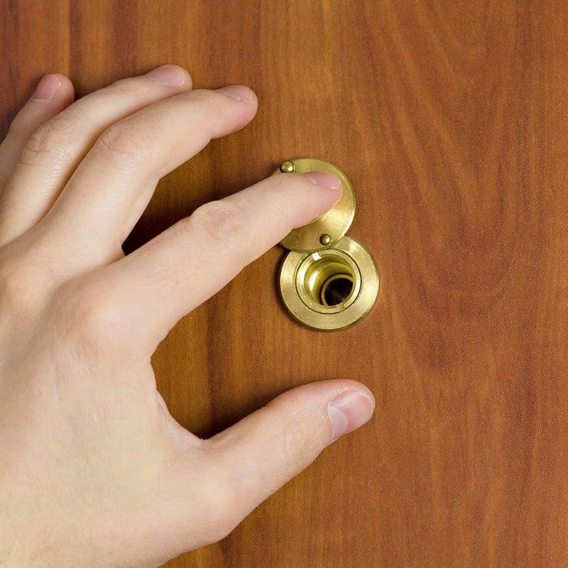 KIBBEH 1 Set Peephole Cover, Peep Hole Covers for Peep Holes for Door Viewers, Home Security Peephole Protector Us House, Family, with Matching Self-Adhesive Installation Tools, Simple and Fast（Gold） - Image 4