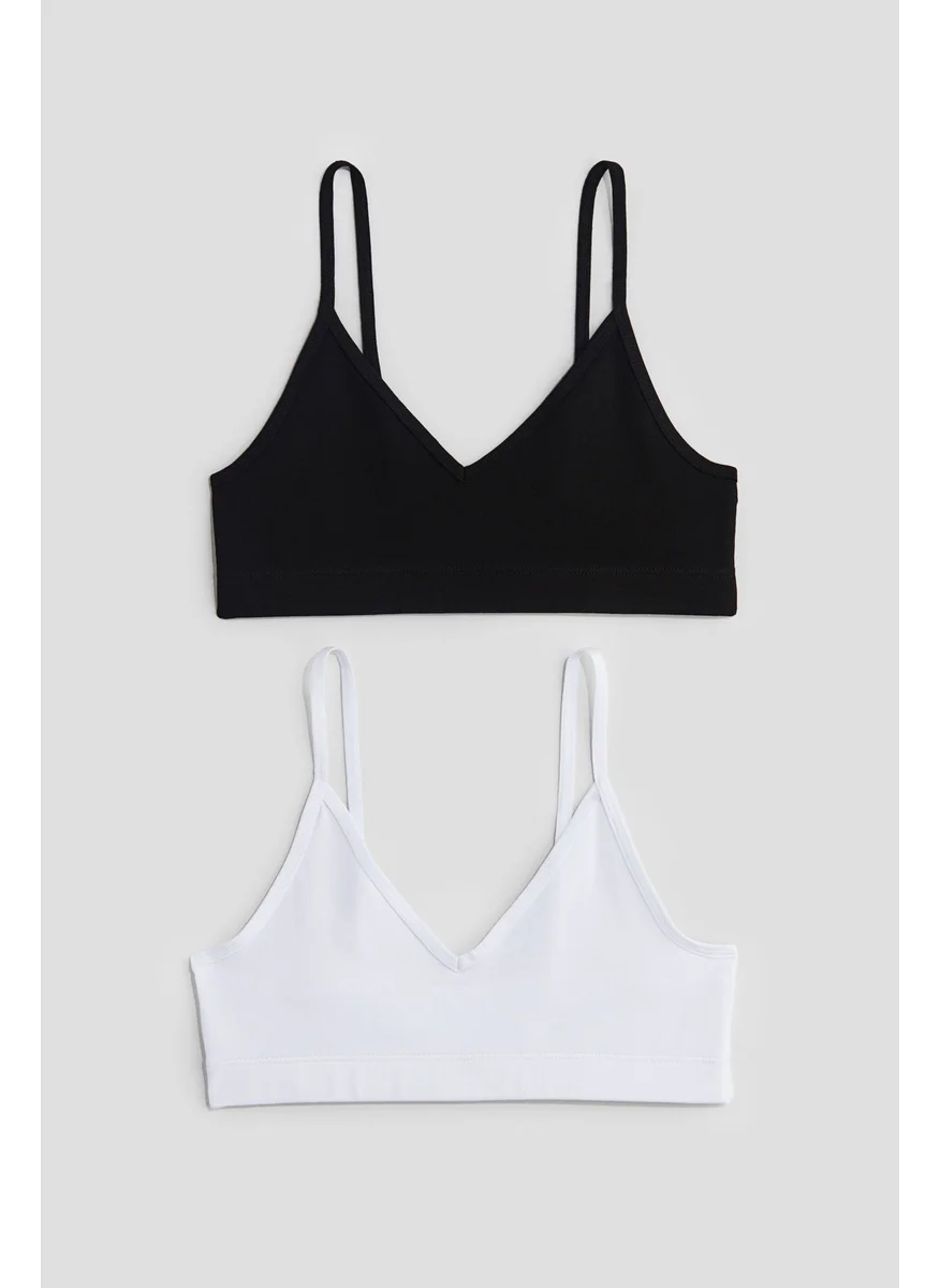 H&M 2-Pack V-Neck Crop Tops