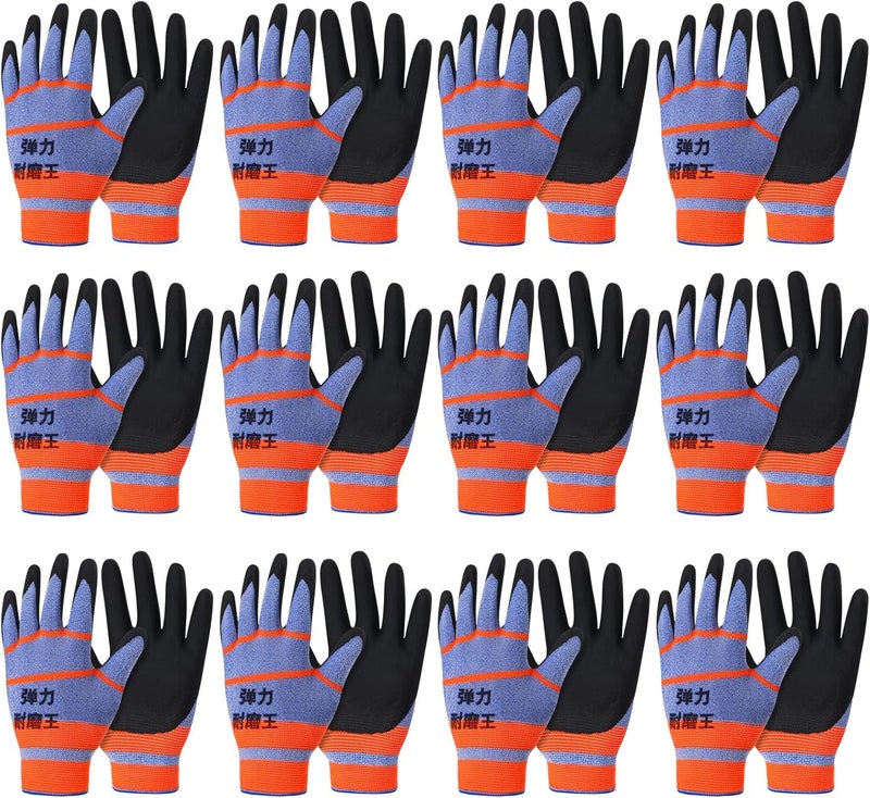 Hoemwarm 12 Pairs Gardening Gloves for Men Women, Summer Work Thorn Proof Gloves Breathable Latex Coated Outdoor Protective Yard Glove for Weeding, Digging, Raking, and Pruning - Image 1