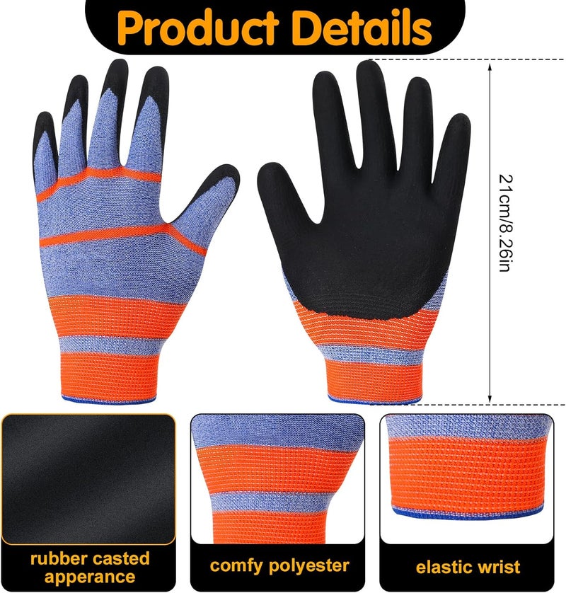 Hoemwarm 12 Pairs Gardening Gloves for Men Women, Summer Work Thorn Proof Gloves Breathable Latex Coated Outdoor Protective Yard Glove for Weeding, Digging, Raking, and Pruning - Image 2