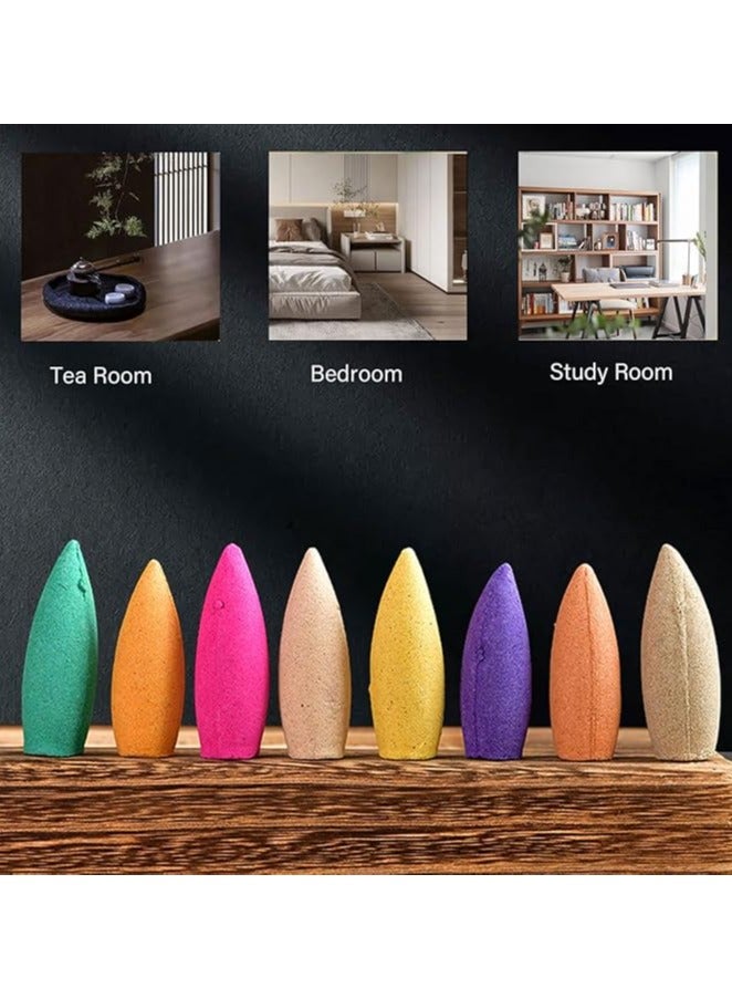 Extended Version Hybrid Reflux Incense Burner, 60pcs 100% Natural Handmade Waterfall Incense Burner for Meditation Yoga Gift Aromatherapy for Stress Relief Air Purification & Cleansing (1.4 Inch)  - Image 5