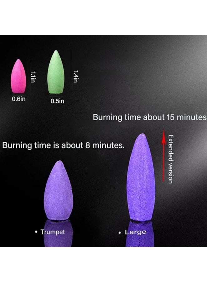Extended Version Hybrid Reflux Incense Burner, 60pcs 100% Natural Handmade Waterfall Incense Burner for Meditation Yoga Gift Aromatherapy for Stress Relief Air Purification & Cleansing (1.4 Inch)  - Image 2