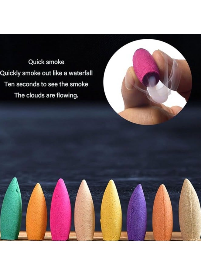 Extended Version Hybrid Reflux Incense Burner, 60pcs 100% Natural Handmade Waterfall Incense Burner for Meditation Yoga Gift Aromatherapy for Stress Relief Air Purification & Cleansing (1.4 Inch)  - Image 3