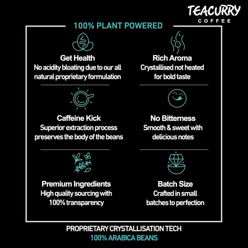 TEACURRY برطمان قهوة الشوكولاتة الفورية من تيكاري (50 جرام) من تيكاري - مجفف بالتجميد من حبوب أرابيكا الطبيعية 100% | قهوة سوداء مع شوكولاتة طبيعية - للقهوة الساخنة والباردة - Image 4