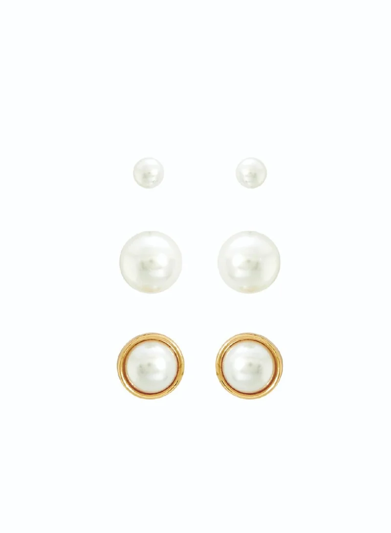 AMICA Pretty in Pearls' Set of 3 Earrings