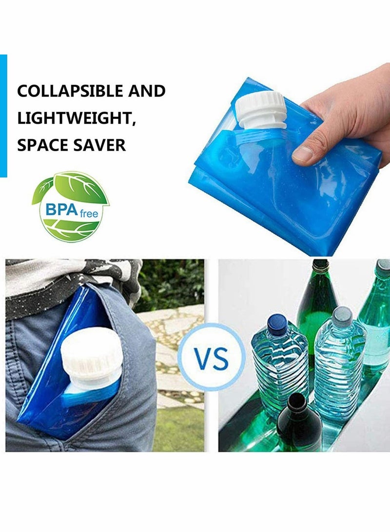 SYOSI Friusate Car Water Storage Bag 5L + 10L Folding Water Bag Portable and Foldable Outdoor Water Carrier Container for Camping Hiking Picnic BBQ Camping Hiking Picnic Foldable Blue  - Image 5