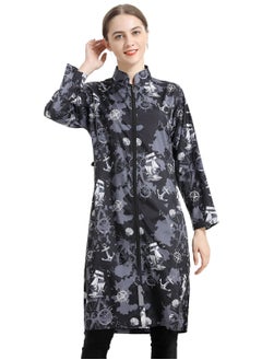 NIBEMINENT 3-Piece Women Printed Conservative Swimsuit Set Muslim Sun Protection Split Design Beachwear Skirt  - Image 1