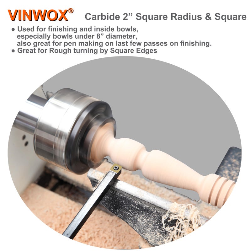 VINWOX 13.5" 4 PCS Carbide Wood Lathe Turning Tool Set, Pen Turning tool, Including Swan Neck Hollower, Rougher, Finisher, Detailer, Titanium Coated Carbide Blades 2X Service Life, Beech Wood Handle - Image 4
