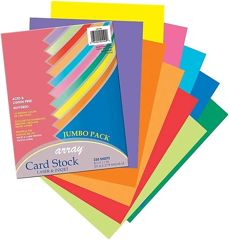 Pacon Card Stock, Colorful Jumbo Assortment, 10 Colors, 8-1/2" x 11", 250 Sheets - Image 2