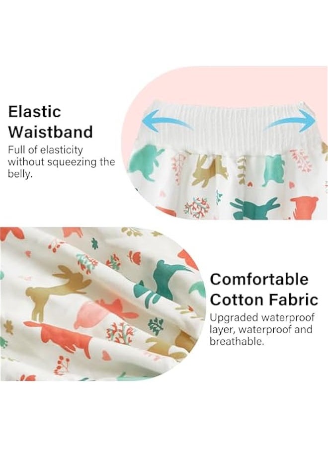 Beauenty SUNDEE 2 Packs Waterproof Potty Training Pant Skirt, Breathable Absorbent Diaper Shorts for Boys Girls Toddler Infant Kids Children 0-8 Years Night Time, Reusable Washable Underwear Skirts-Short+Skirt  - Image 2