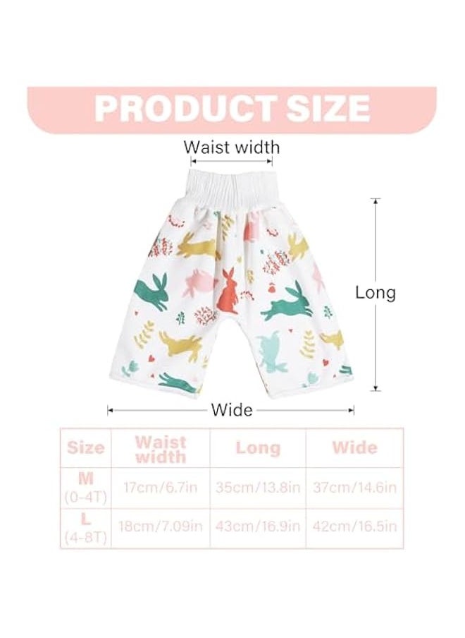 Beauenty SUNDEE 2 Packs Waterproof Potty Training Pant Skirt, Breathable Absorbent Diaper Shorts for Boys Girls Toddler Infant Kids Children 0-8 Years Night Time, Reusable Washable Underwear Skirts-Short+Skirt  - Image 4
