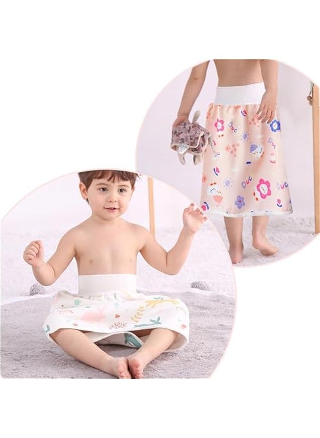 Beauenty SUNDEE 2 Packs Waterproof Potty Training Pant Skirt, Breathable Absorbent Diaper Shorts for Boys Girls Toddler Infant Kids Children 0-8 Years Night Time, Reusable Washable Underwear Skirts-Short+Skirt  - Image 5
