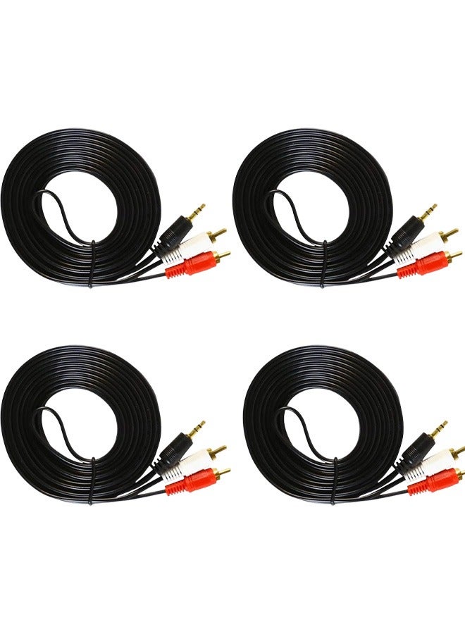 Taimi Pack Of 4 Cable 10m Stereo to RCA Male Audio  Black/Red/White  - Image 1