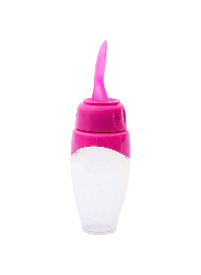 1st Step Non Spill Soft Squeezy Silicone Cereal Feeder With Hygienic Spoon Cover Pink - Image 5