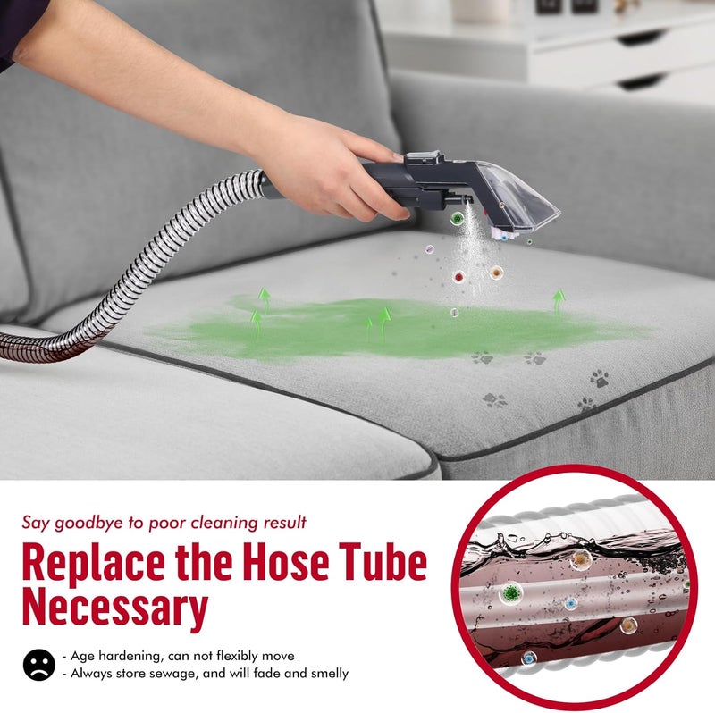 كوفلانت ملحق خرطوم التمديد المرن المتوافق مع آلة هوفر CleanSlate المحمولة FH14000، FH14000V، BH14000V، FH14010، FH14020، FH14050، BH14010V، أجزاء استبدال أنبوب تنظيف السجاد مقاس 54 بوصة - Image 4