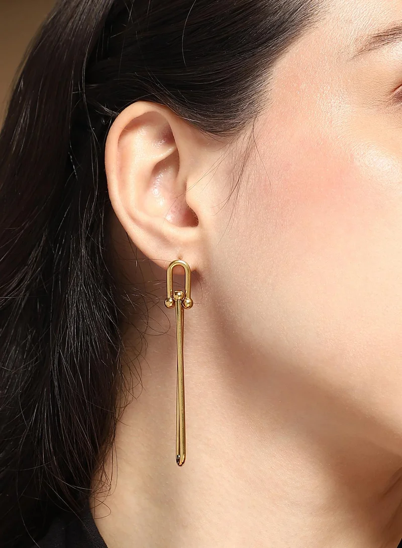 SOHI Women The Paperclip Drop Earrings | California  Colour | One-Size | Metallic Alloy Material | Push Back Closure | Earrings For Casual & Evening Wear