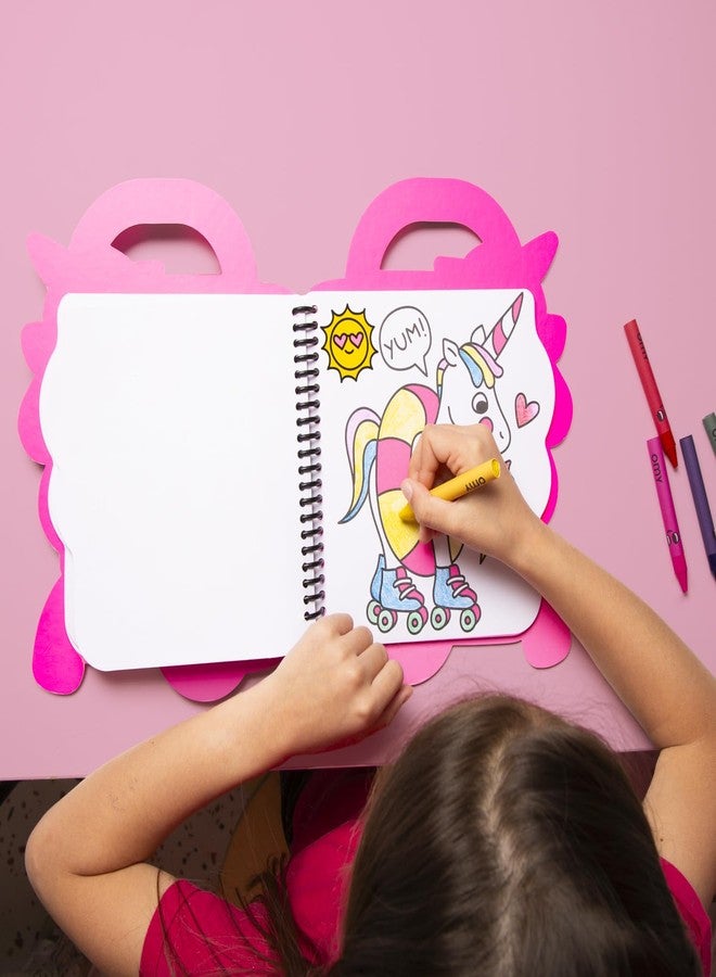 Omy Super Coloring Book - Unicorn | Enter a Magical World of Rainbows, Sparkles, and Imagination | 35 Pages, 2 Sticker Sheets, 5 Wax Crayons | Creative Play for Kids Ages 3 and Up - Image 4