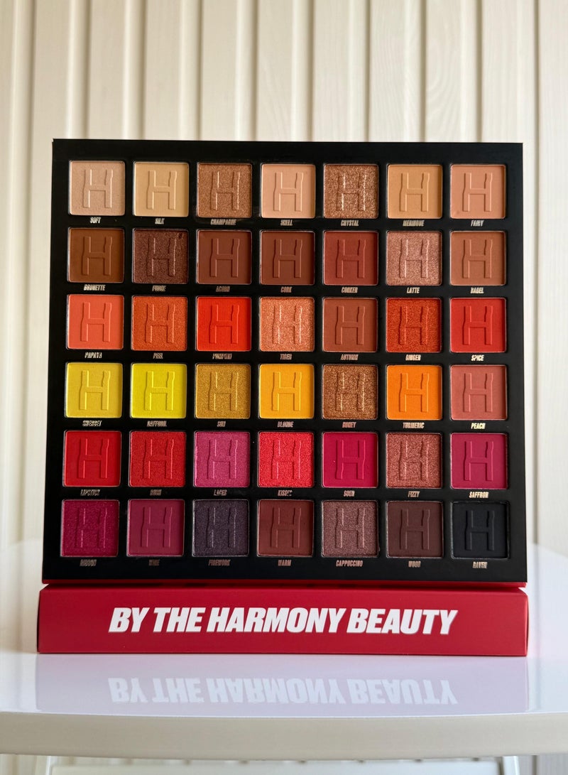 Harmony Beauty Eyeshadow Palette, 42 shades, fiery - Image 1