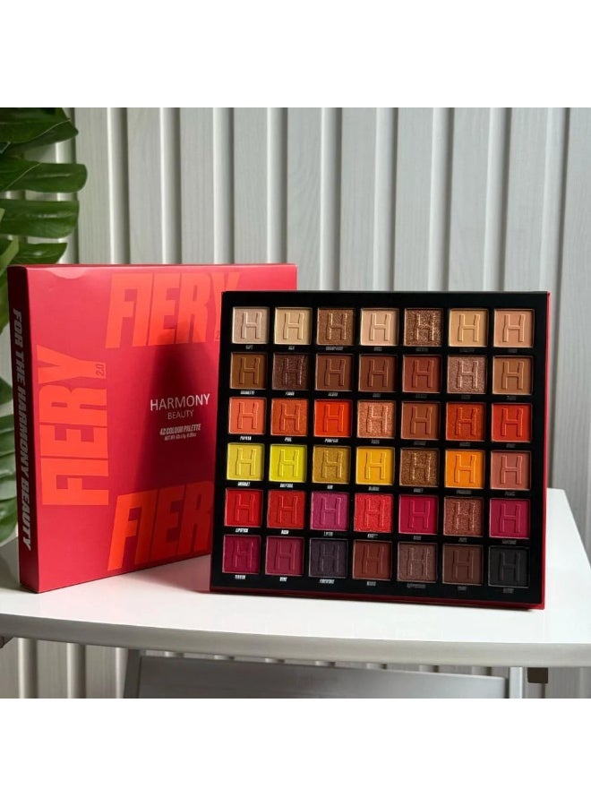 Harmony Beauty Eyeshadow Palette, 42 shades, fiery - Image 3