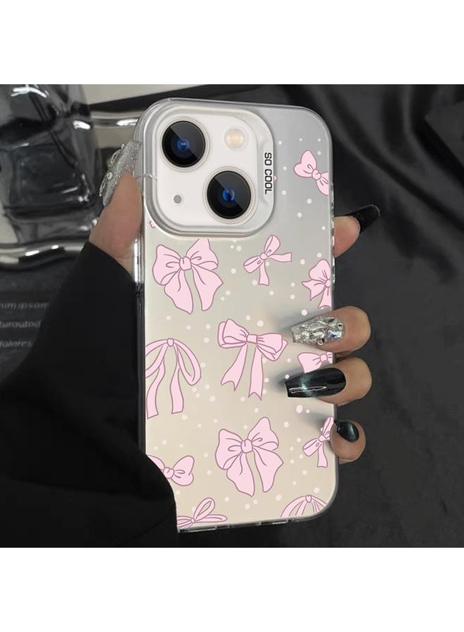 S-TOP Case For iPhone 15 Plus Silver Painting PC Hybrid TPU Phone Case - Image 1