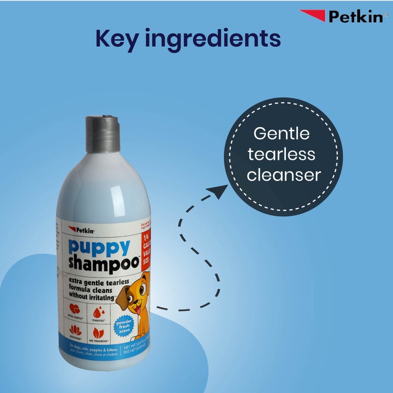 Petkin Puppy Shampoo Cleans Your Pet With An Extra Gentle And Tearless Formula Designed Especially For Puppies. Leaves Coat Soft, Smelling Powder Fresh And Feeling Great-1000 Milliliter - Image 5