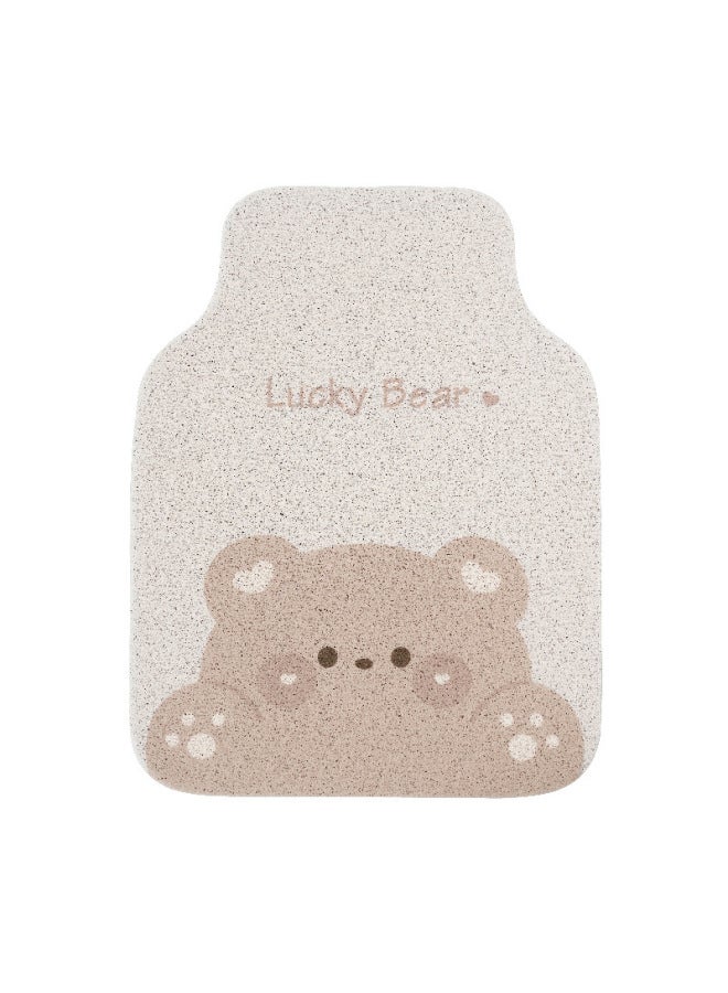 Car Mat Silk Ring Universal Full Surrounding Fixed Sticker Cute Cartoon Girl Thickened Non-Slip Car Mat Carpet-Color:[bold, Thickened And Wear-resistant Model] Itchy Panda - 1 Piece In The Front Row (limited To Purchase)  - Image 5