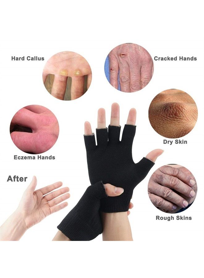 Codream Fingerless Moisturizing Gloves for Dry Hand - Silicone Gel Infused Lotion Spa Glove for Eczema Hand Skin Care Overnight Treatment | Healing Repair Cracked Finger Aloe Moisturizer Gloves for Adult - Image 2