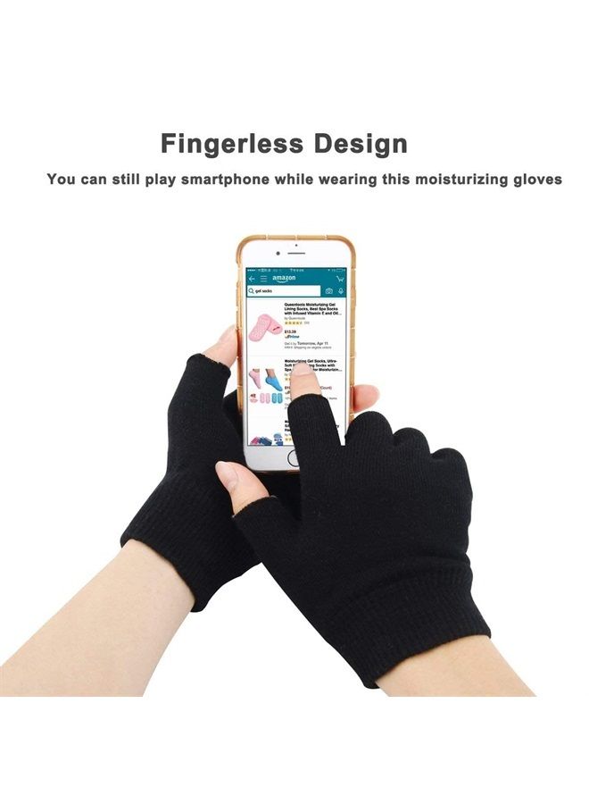Codream Fingerless Moisturizing Gloves for Dry Hand - Silicone Gel Infused Lotion Spa Glove for Eczema Hand Skin Care Overnight Treatment | Healing Repair Cracked Finger Aloe Moisturizer Gloves for Adult - Image 4
